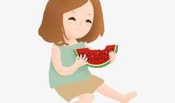 头像女孩吃瓜卡通,趣味横生演绎夏日炎炎